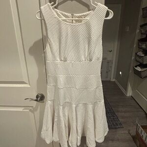 Double Zero Textured White Mini Dress